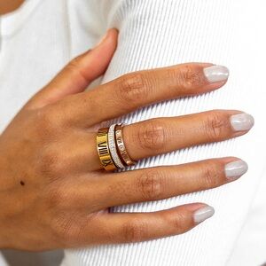 Triple stack stone ring